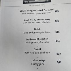 Lakou - Soft opening menu.