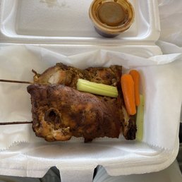 Two chicken on a sticks Two chicken on a sticks