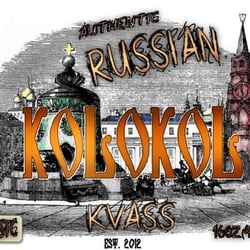Kolokol Kvass - Label of Kolokol Kvass, a company based in Montana, US, which manufactures kvass following an old Russian family recipe.
