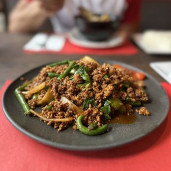 Lur Ros Thai Kitchen - E1. Spicy Basil Pad Kha Pow - Thai Near Me - Vista, California Lur Ros Thai Kitchen - E1. Spicy Basil Pad Kha Pow - Thai Near Me - Vista, California