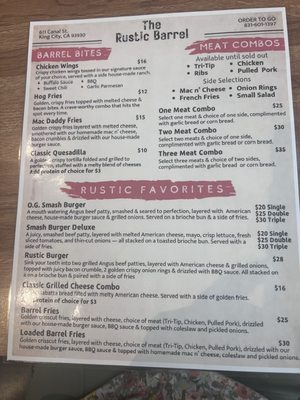 Menu photo 3 The Rustic Barrel King City, CA