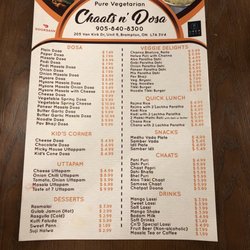 Chaats n' Prantha - Menu
