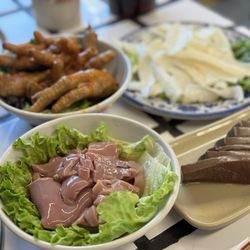 Happiness Hot Pot - Chicken feet, pork kidney, pork blood, yellow throat