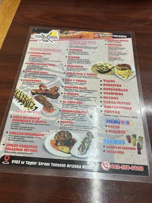 Menu photo 1 Sushi Y Tacos Del Valle Tolleson, AZ Menu photo 1 Sushi Y Tacos Del Valle Tolleson, AZ