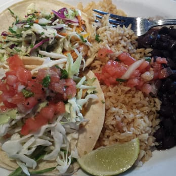 Wahoo's Fish Tacos - Number 2 with brown rice and black beans. One taco has the pico and other citrus slaw Blackened fish taco. Tummy....Get ready! - Mexican Near Me - Henderson, Nevada Wahoo's Fish Tacos - Number 2 with brown rice and black beans. One taco has the pico and other citrus slaw Blackened fish taco. Tummy....Get ready! - Mexican Near Me - Henderson, Nevada
