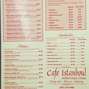 Cafe Istanbul - Menu - International Grocery Near Me - Albuquerque, New Mexico