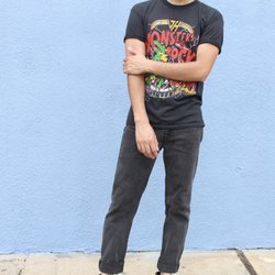 Passport Vintage - Vintage Van Halen t-shirt and men's Reconstructed 501s.