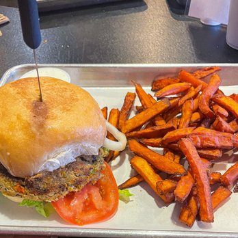 Fuego Burger - Garden Burger with Sweet Potato Fries - Burgers Near Me - Fort Worth, Texas Fuego Burger - Garden Burger with Sweet Potato Fries - Burgers Near Me - Fort Worth, Texas