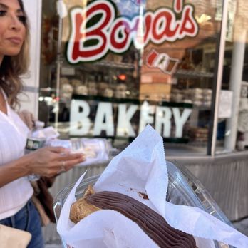 Bova's Bakery - Front door and Chocolate Eclair - Bakeries Near Me - Boston, Massachusetts Bova's Bakery - Front door and Chocolate Eclair - Bakeries Near Me - Boston, Massachusetts
