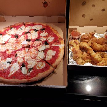 Saverio's Pizzeria - Margherita pizza and pizza knots. - Italian Near Me - Anchorage, Alaska