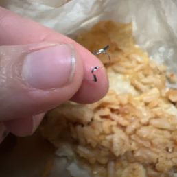 A piece of metal in my burrito!!!!