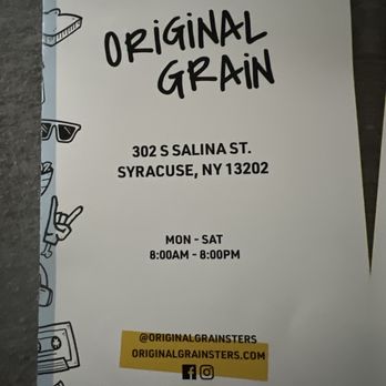Original Grain - Front of menu - Cafeteria Near Me - Syracuse, New York Original Grain - Front of menu - Cafeteria Near Me - Syracuse, New York
