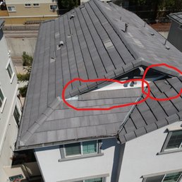 Broken tiles and sagging tiles Broken tiles and sagging tiles
