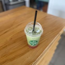 Strawberry Iced Matcha drink