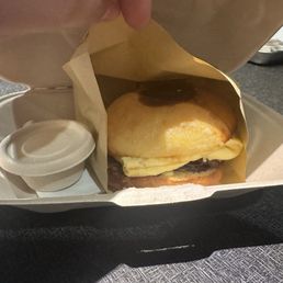 Breakfast sandwich with bacon Breakfast sandwich with bacon