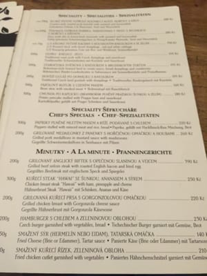 Menu photo 2 U Dvou Sester Prague, PR