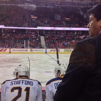 Scotiabank Saddledome - View behind the visiting bench. Buffalo Sabres at Calgary Flames, 2014. - Stadiums & Arenas Near Me - Calgary, Alberta Scotiabank Saddledome - View behind the visiting bench. Buffalo Sabres at Calgary Flames, 2014. - Stadiums & Arenas Near Me - Calgary, Alberta
