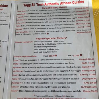 Yagg Sii Tenn - Menu - African Near Me - Apex, North Carolina Yagg Sii Tenn - Menu - African Near Me - Apex, North Carolina