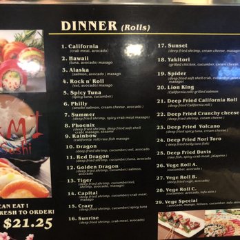 Nami Sushi - The Nami and Dynamite Rolls are both served to rched! They are my favorite rolls here! 10/2019 Dinner Menu - Sushi Bars Near Me - Davis, California Nami Sushi - The Nami and Dynamite Rolls are both served to rched! They are my favorite rolls here! 10/2019 Dinner Menu - Sushi Bars Near Me - Davis, California