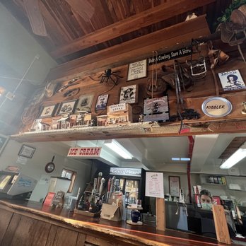 Round Up Pizza - Counter with cute little diorama details above - Pizza Near Me - Cambria, California Round Up Pizza - Counter with cute little diorama details above - Pizza Near Me - Cambria, California
