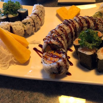 Sushi Kuni - Tamago Sashimi, Spicy Tuna Roll, Salmon Roll, Sweet Potato Roll, Asparagus roll. All delicious. All perfect. - Japanese Near Me - Grand Rapids, Michigan Sushi Kuni - Tamago Sashimi, Spicy Tuna Roll, Salmon Roll, Sweet Potato Roll, Asparagus roll. All delicious. All perfect. - Japanese Near Me - Grand Rapids, Michigan