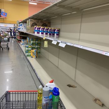H-E-B - ows empty shelves in a grocery store - Grocery Near Me - Spring, Texas