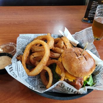 Old 33 Beer & Burger Grill - Old 33 Burger with bacon, egg, special sauce. - Salad Near Me - Elkton, Virginia Old 33 Beer & Burger Grill - Old 33 Burger with bacon, egg, special sauce. - Salad Near Me - Elkton, Virginia