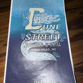 Dune Street RawBar & Grill - Front of menu - Seafood Near Me - Nags Head, North Carolina