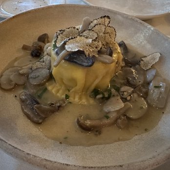La Violetta - Pasta with mushrooms, soft egg and shaved black truffles. - Italian Near Me - Sarasota, Florida