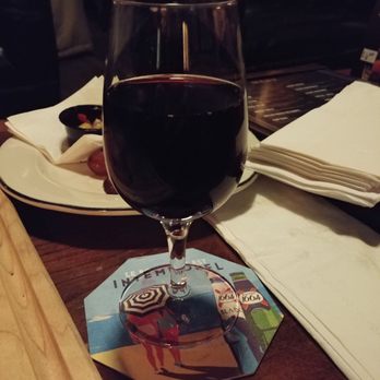 Le Trèfle - Glass of red wine, served very very cold -.- At least it's served in a wine glass lol - Irish Pub Near Me - Montreal, Quebec