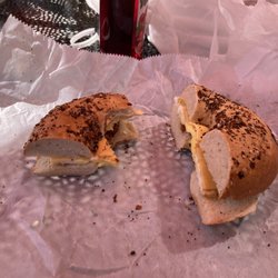 Orange County Bagel Bakery - BOBO (Bacon Egg and Cheese on an Everything Bagel)
