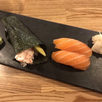 Full Moon Sushi - Salmon and California hand roll - Japanese Near Me - San Clemente, California Full Moon Sushi - Salmon and California hand roll - Japanese Near Me - San Clemente, California