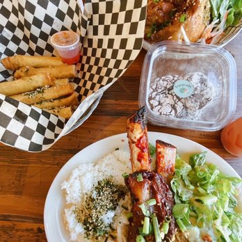 Enseamada Cafe - Lumpia Shanghai, beef braised ribs and chicken adobo - Filipino Near Me - Everett, Washington
