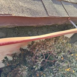 CCC Chimney Sweep - Raingutter badly bent by the ladder
