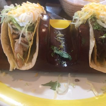 Señor Chile - Tex-Mex tacos: a hard shell wrapped in a soft tortilla, 1 steak & 1 chicken. Normally comes with lettuce, sour cream and shredded cheese. - Mexican Near Me - Edgewater, Maryland Señor Chile - Tex-Mex tacos: a hard shell wrapped in a soft tortilla, 1 steak & 1 chicken. Normally comes with lettuce, sour cream and shredded cheese. - Mexican Near Me - Edgewater, Maryland