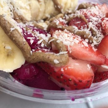 Ono Bowls - Close up - MAHA bowl with Almond Butter - Juice Bars & Smoothies Near Me - Westfield, New Jersey Ono Bowls - Close up - MAHA bowl with Almond Butter - Juice Bars & Smoothies Near Me - Westfield, New Jersey