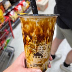 TIGER SUGAR - ##1. Black Sugar Boba Pearl Milk w. Cream Mousse