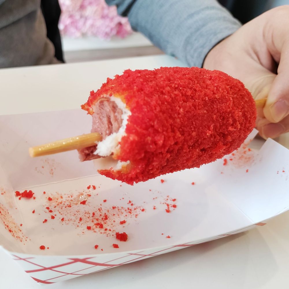 Chicken Factory - Hot cheetos corn dog... Awesome!! - Chicken Wings Near Me - Hoboken, New Jersey Chicken Factory - Hot cheetos corn dog... Awesome!! - Chicken Wings Near Me - Hoboken, New Jersey