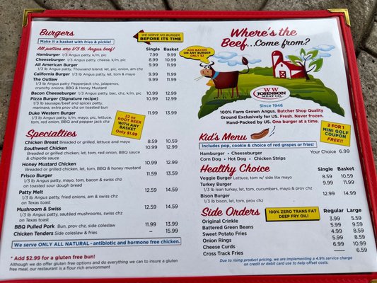 Menu photo 4 The Drive In Taylors Falls, MN