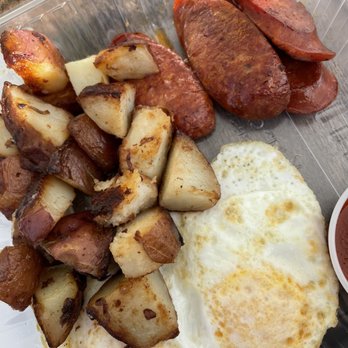 Aloha Stacks - 2 eggs Portuguese Sausage and Home Fried Potatoes! - Pancakes Near Me - Cerritos, California Aloha Stacks - 2 eggs Portuguese Sausage and Home Fried Potatoes! - Pancakes Near Me - Cerritos, California