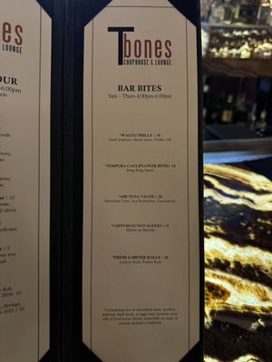 Menu photo 5 T-Bones Las Vegas, NV Menu photo 5 T-Bones Las Vegas, NV