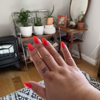 Luxe Nails & Spa - Ombré neon orange & pink gel extensions - Nail Salons Near Me - Brooklyn, New York Luxe Nails & Spa - Ombré neon orange & pink gel extensions - Nail Salons Near Me - Brooklyn, New York