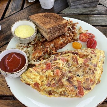Breakfast at The Lodge - Quail Omelette - American Near Me - Carmel, California Breakfast at The Lodge - Quail Omelette - American Near Me - Carmel, California