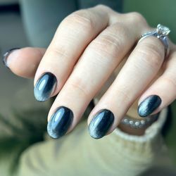 Golden Gel Russian Nails - Cat Eye #Russian Manicure