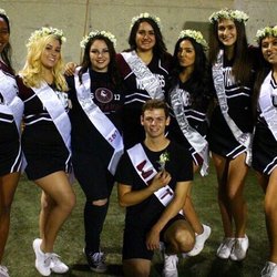 West Valley HS Cheerleader team making their presentation w/ flower crowns and a boutonnière. #WestValleyHighSchool