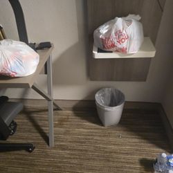Holiday Inn Express & Suites Jacksonville SE- Med Ctr Area - My brown Norstrom Rack shopping bag was next to the bin with receipt and tag inside.