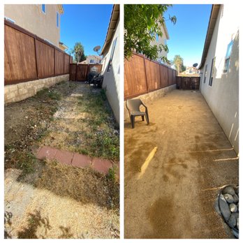 Green Diamond Landscape - Before and after. DG on our larger side yard - Landscaping Near Me - Yucaipa, California Green Diamond Landscape - Before and after. DG on our larger side yard - Landscaping Near Me - Yucaipa, California