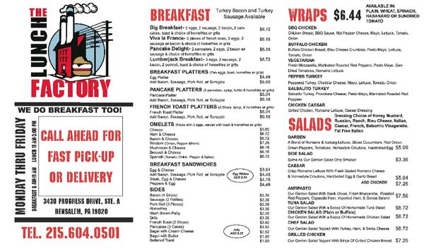 Menu photo 2 Lunch Factory Bensalem, PA Menu photo 2 Lunch Factory Bensalem, PA