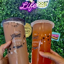 Joyce Creamery and Bubble Tea - Brown sugar milk tea and Grapefruit Fusion Tea