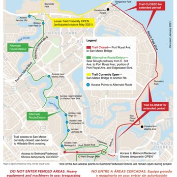 Trip 2: Rode (closed) trail Pt Royal to Beach Pk unaware of this map. Recommend: Port Royal Park to Baywinds Park.